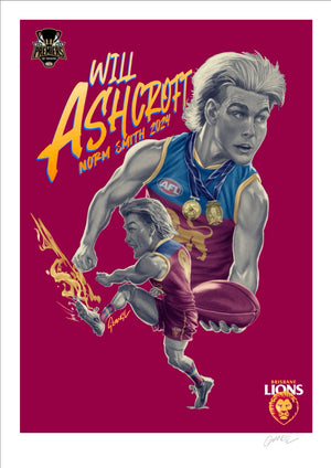 ‘Brisbane Lions - Norm Smith - Will Ashcroft’ Fine Art Print By Grange Wallis (UNFRAMED)